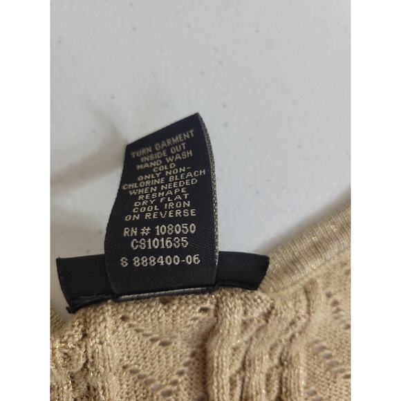 Lane Bryant Tan Metallic Shimmer Tie Front Cardigan Sweater Women's Size 22/24 - Picture 10 of 10